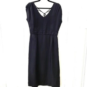 No 6 Store Black Cupro Cross Back Dress